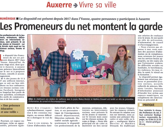 article Promeneurs du NET avec la Ligue de lenseignement 89 